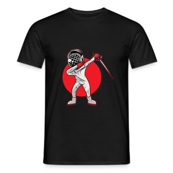 Degenfechter Florett Degen Säbel Fechten - Männer T-Shirt - Schwarz - Vorne - AI Model Male 178 light (178cm)