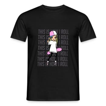 How I Roll Skater Skating Deck Skateboarding - Men's T-Shirt - black - Front - AI Model Male 178 light (178cm)