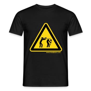 Gefahrenschild Posaune - Männer T-Shirt - Schwarz - Vorne - AI Model Male 178 light (178cm)
