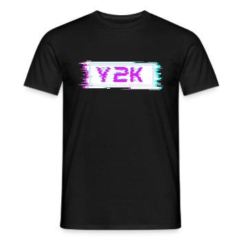 Cyber Glitch rétro Y2K - T-shirt homme - noir - Devant - AI Model Male 178 light (178cm)