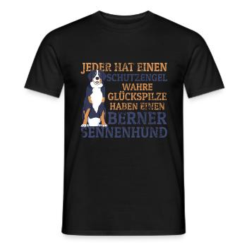Berner Sennenhund Sennenhunde Schutzengel - Männer T-Shirt - Schwarz - Vorne - AI Model Male 178 light (178cm)