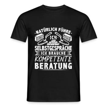 Handwerker Selbstgespräche Maurer - Männer T-Shirt - Schwarz - Vorne - AI Model Male 178 light (178cm)
