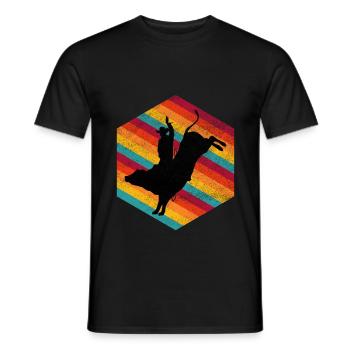 Wild West Western Rodeo Bull Riding Cowboy - T-shirt homme - noir - Devant - AI Model Male 178 light (178cm)