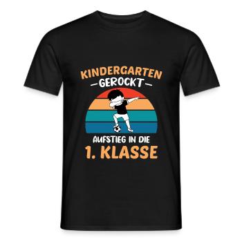 Schulanfang Einschulung 1 Klasse Grundschule - Männer T-Shirt - Schwarz - Vorne - AI Model Male 178 light (178cm)