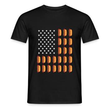 American Hot Dog Flag Fast Food Hot Dog - T-shirt homme - noir - Devant - AI Model Male 178 light (178cm)