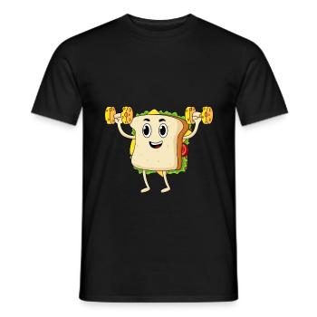 Fitnessstudio Muskeltraining Fitness Sandwich - Männer T-Shirt - Schwarz - Vorne - AI Model Male 178 light (178cm)
