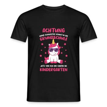 Schulanfang Einschulung 1 Klasse Grundschule - Männer T-Shirt - Schwarz - Vorne - AI Model Male 178 light (178cm)