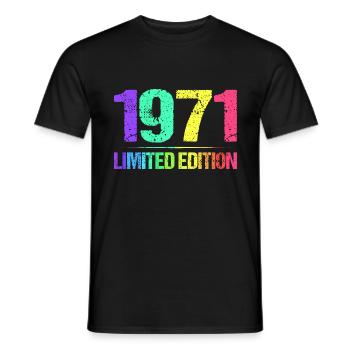 1971 Limited Edition Jahrgang 71er Retro Jahrgang - Männer T-Shirt - Schwarz - Vorne - AI Model Male 178 light (178cm)