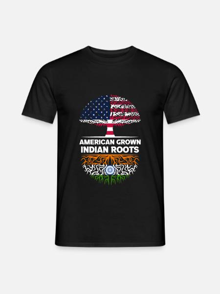 American grown Indian Roots India - Men's T-Shirt - black