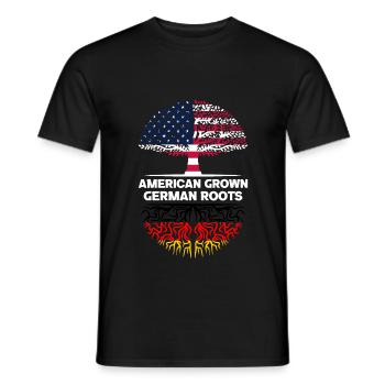 American Grown German Roots Germany - Men's T-Shirt - black - Front - AI Model Male 178 light (178cm)