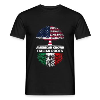 American grown Italian Roots Italien - Männer T-Shirt - Schwarz - Vorne - AI Model Male 178 light (178cm)