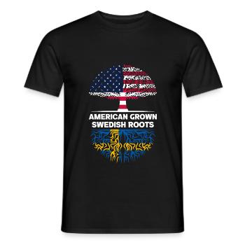 Racines suédoises cultivées aux États-Unis Suède - T-shirt homme - noir - Devant - AI Model Male 178 light (178cm)