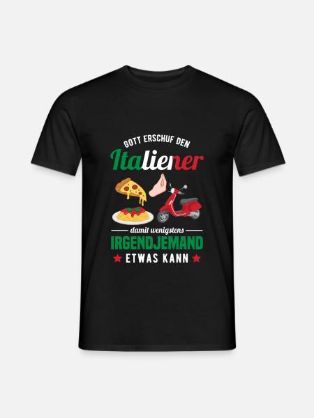 Italien Italiener Spaghetti Italienische Pizza - Männer T-Shirt - Schwarz