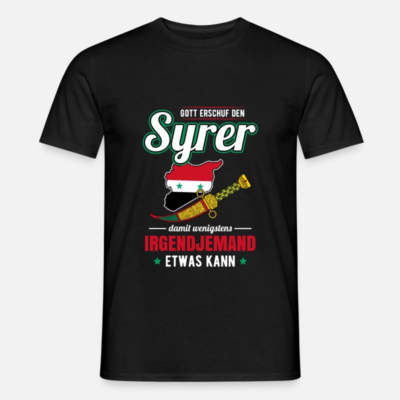 Syrien Syrer Syrischer Krumm Dolch - Männer T-Shirt - Schwarz