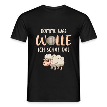 Landwirt Bauer Comic Cartoon Schafwolle Schaf - Männer T-Shirt - Schwarz - Vorne - AI Model Male 178 light (178cm)