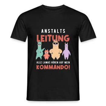 Anstaltsleitung Alle Lamas Hören Auf Mein Kommando - Männer T-Shirt - Schwarz - Vorne - AI Model Male 178 light (178cm)