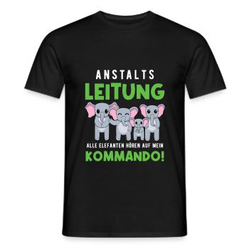 Anstaltsleitung Alle Elefanten Hören Auf Mein Wort - Männer T-Shirt - Schwarz - Vorne - AI Model Male 178 light (178cm)