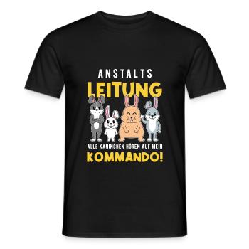 Anstaltsleitung Alle Kaninchen Hören Auf Mich - Männer T-Shirt - Schwarz - Vorne - AI Model Male 178 light (178cm)