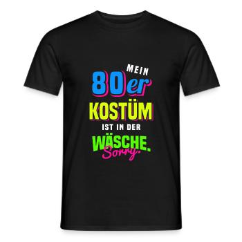 80er Jahre Mottoparty 1980er Achtziger Kostüm - Männer T-Shirt - Schwarz - Vorne - AI Model Male 178 light (178cm)