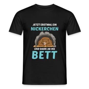 Schlafmütze Faulenzen Schlafen Pyjama Bär - Männer T-Shirt - Schwarz - Vorne - AI Model Male 178 light (178cm)