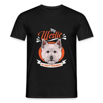 West Highland White Terrier - Männer T-Shirt - Schwarz - Vorne - AI Model Male 178 light (178cm)