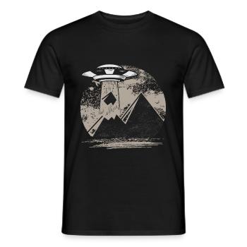 Pyramide Ufo Verschwörungstheorie Gizeh Cheops - Männer T-Shirt - Schwarz - Vorne - AI Model Male 178 light (178cm)