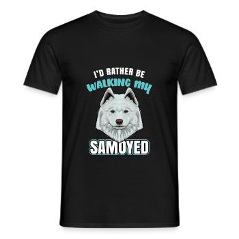 Samojede Samoyed - T-shirt homme - noir - Devant - AI Model Male 178 light (178cm)