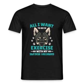 Schwedischer Vallhund Swedish Vallhund - Männer T-Shirt - Schwarz - Vorne - AI Model Male 178 light (178cm)