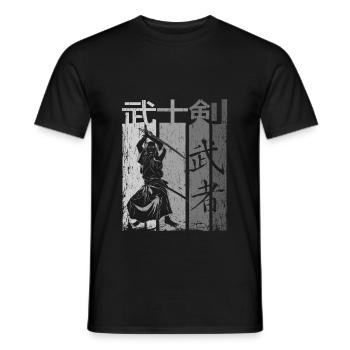 samouraï - T-shirt homme - noir - Devant - AI Model Male 178 light (178cm)