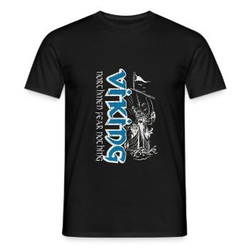 Viking boat Nordmann Nordic mythology - Men's T-Shirt - black - Front - AI Model Male 178 light (178cm)