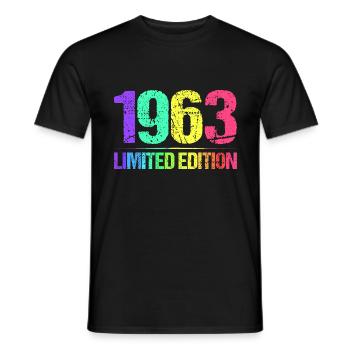 1963 Limited Edition Jahrgang 63er Retro Jahrgang - Männer T-Shirt - Schwarz - Vorne - AI Model Male 178 light (178cm)