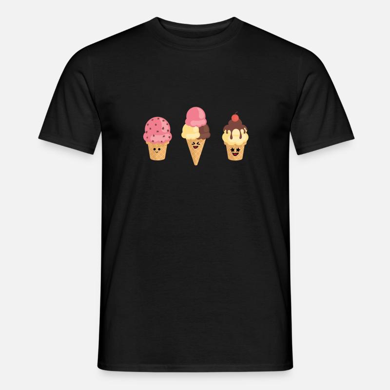 Eis, Eissorten, Eiscreme - Männer T-Shirt - Schwarz