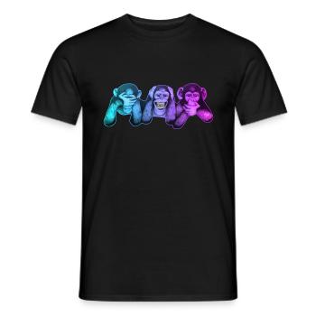 Les trois singes | 3 singes sages singes sages - T-shirt homme - noir - Devant - AI Model Male 178 light (178cm)