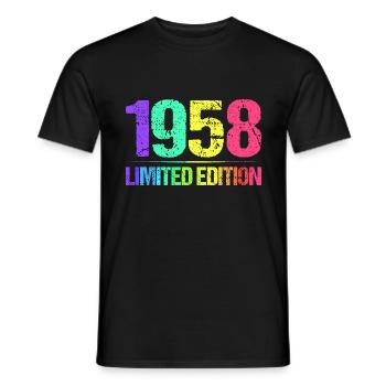 1958 Limited Edition Jahrgang 58er Retro Jahrgang - Männer T-Shirt - Schwarz - Vorne - AI Model Male 178 light (178cm)