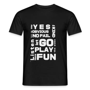 improv rules weiß - Männer T-Shirt - Schwarz - Vorne - AI Model Male 178 light (178cm)