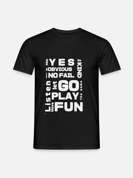 improv rules white - T-shirt homme - noir