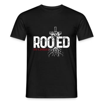 christian, christ, jesus, rooted, faith, - Männer T-Shirt - Schwarz - Vorne - AI Model Male 178 light (178cm)