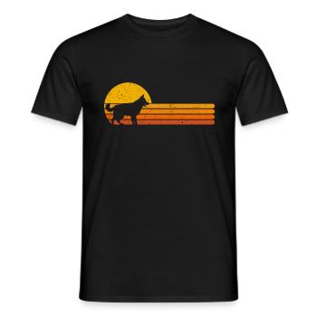German shepherd retro dog owner gift - Men's T-Shirt - black - Front - AI Model Male 178 light (178cm)