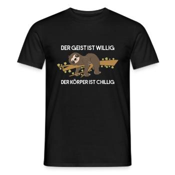 Sloth Faulenzer Süßes Faultier Geschenk - Männer T-Shirt - Schwarz - Vorne - AI Model Male 178 light (178cm)