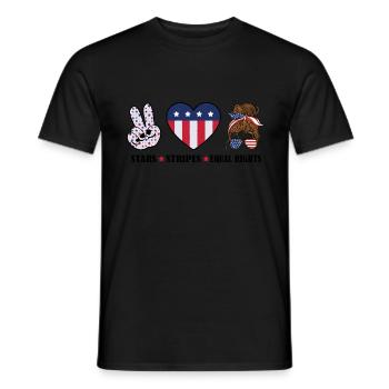 Rayures étoilées et égalité - T-shirt homme - noir - Devant - AI Model Male 178 light (178cm)