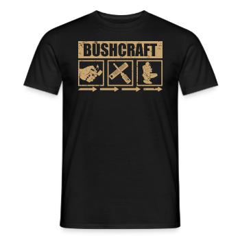 Bushcraft Survival Outdoor - T-shirt homme - noir - Devant - AI Model Male 178 light (178cm)