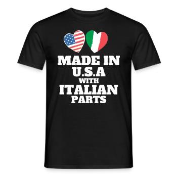 MADE IN USA WITH ITALIAN PARTS - Men's T-Shirt - black - Front - AI Model Male 178 light (178cm)