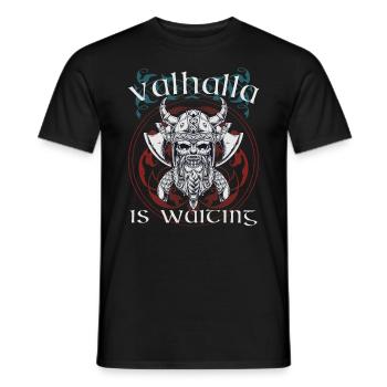 Wikinger Valhalla is waiting Nordmann Krieger - Männer T-Shirt - Schwarz - Vorne - AI Model Male 178 light (178cm)