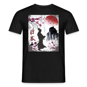 Japan Japanese Art Samurai Design - Men's T-Shirt - black - Front - AI Model Male 178 light (178cm)