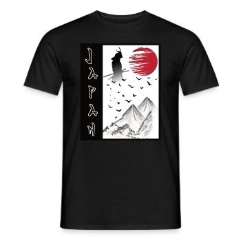 Japan Landschaft japanische Kunst Streetwear - Männer T-Shirt - Schwarz - Vorne - AI Model Male 178 light (178cm)