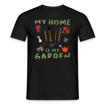 Garden Gardener Gardening - My Home is my Garden - Men's T-Shirt - black - Front - AI Model Male 178 light (178cm)