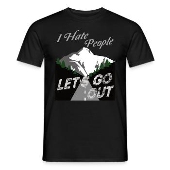 Camping Camper I Hate People Vintage - Men's T-Shirt - black - Front - AI Model Male 178 light (178cm)