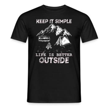 Camping Camper Keep it Simple Vintage - Men's T-Shirt - black - Front - AI Model Male 178 light (178cm)