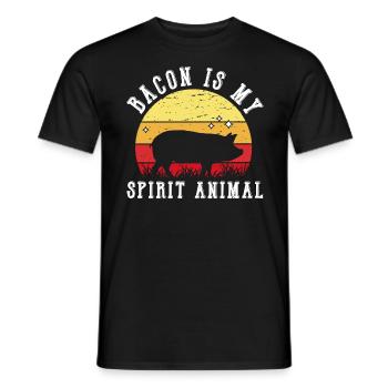 Le bacon est mon animal d’âme Drôle d’amateur de bacon - T-shirt homme - noir - Devant - AI Model Male 178 light (178cm)