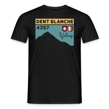 Dent Blanche Grenchen Valais Normal route alpine tour - Men's T-Shirt - black - Front - AI Model Male 178 light (178cm)